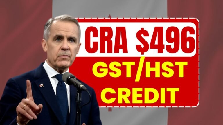 CRA Confirms $496 GST/HST Credit For 2025