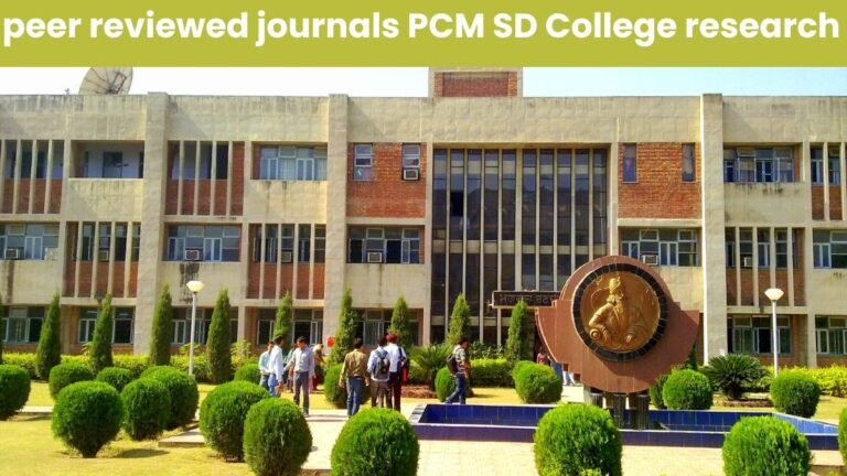 peer reviewed journals PCM SD College research